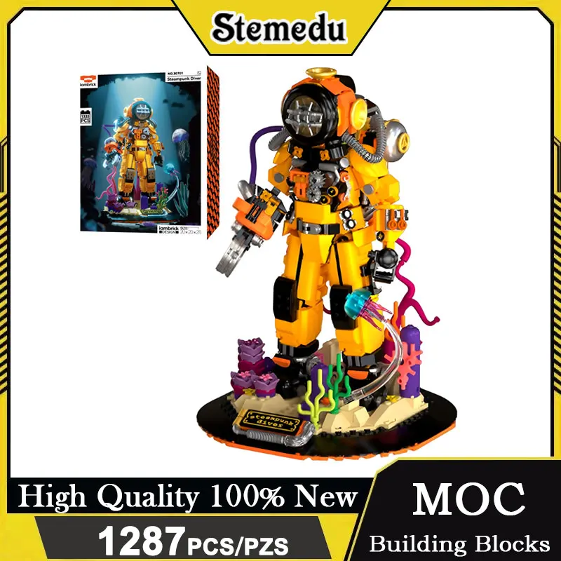 1287PCS Steampunk Diver Building Blocks Set Detailed Ocean Exploration Mechanical Bricks Industrial Style Desktop Model Toy Gift
1287PCS Steampunk Diver Building Blocks Set Detailed Ocean Exploration Mechanical Bricks Industrial Style Desktop Model Toy Gift