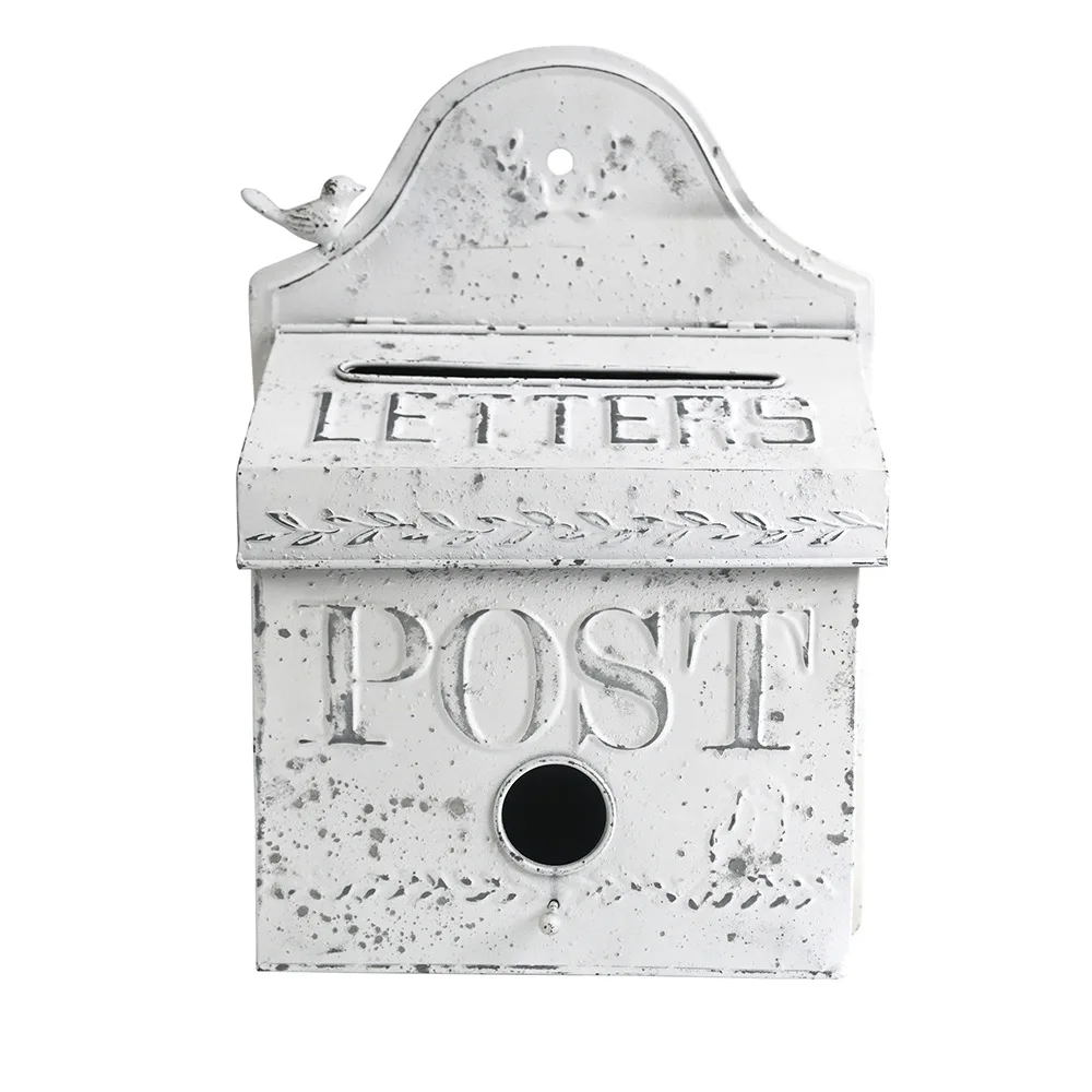 White wrought iron mailbox mailbox rural storage box desktop decoration home decoration garden grocery wholesale
White wrought iron mailbox mailbox rural storage box desktop decoration home decoration garden grocery wholesale
