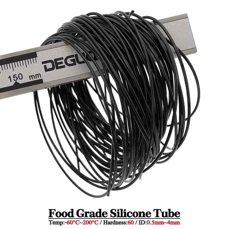 5 Meters ID 0.5 1 2 3 4 5mm Food Grade Silicone Rubber Hose Black Heat Resistant Capillary Pipe Flexible Nontoxic Silicone Tube
5 Meters ID 0.5 1 2 3 4 5mm Food Grade Silicone Rubber Hose Black Heat Resistant Capillary Pipe Flexible Nontoxic Silicone Tube