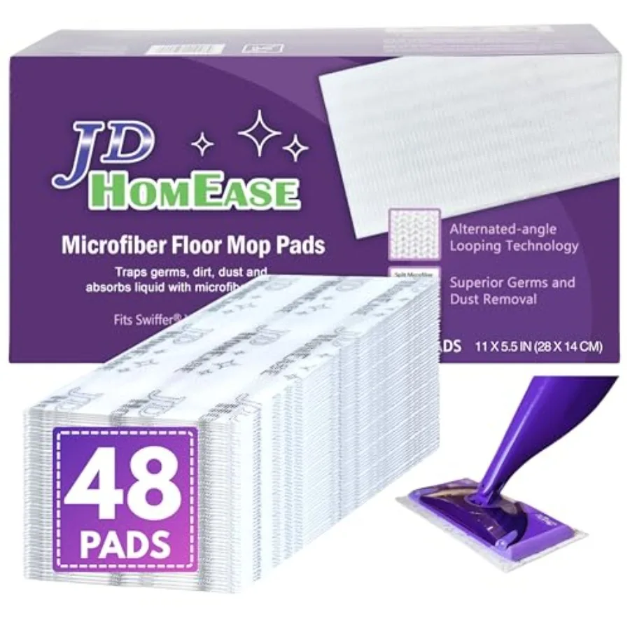 48 Pack Premium Microfiber Replacement Pads for Swiffer WetJet - Super Absorbent, Lint-Free, Durable-11"x5.5", Perfect Fit Swif
48 Pack Premium Microfiber Replacement Pads for Swiffer WetJet - Super Absorbent, Lint-Free, Durable-11"x5.5", Perfect Fit Swif
