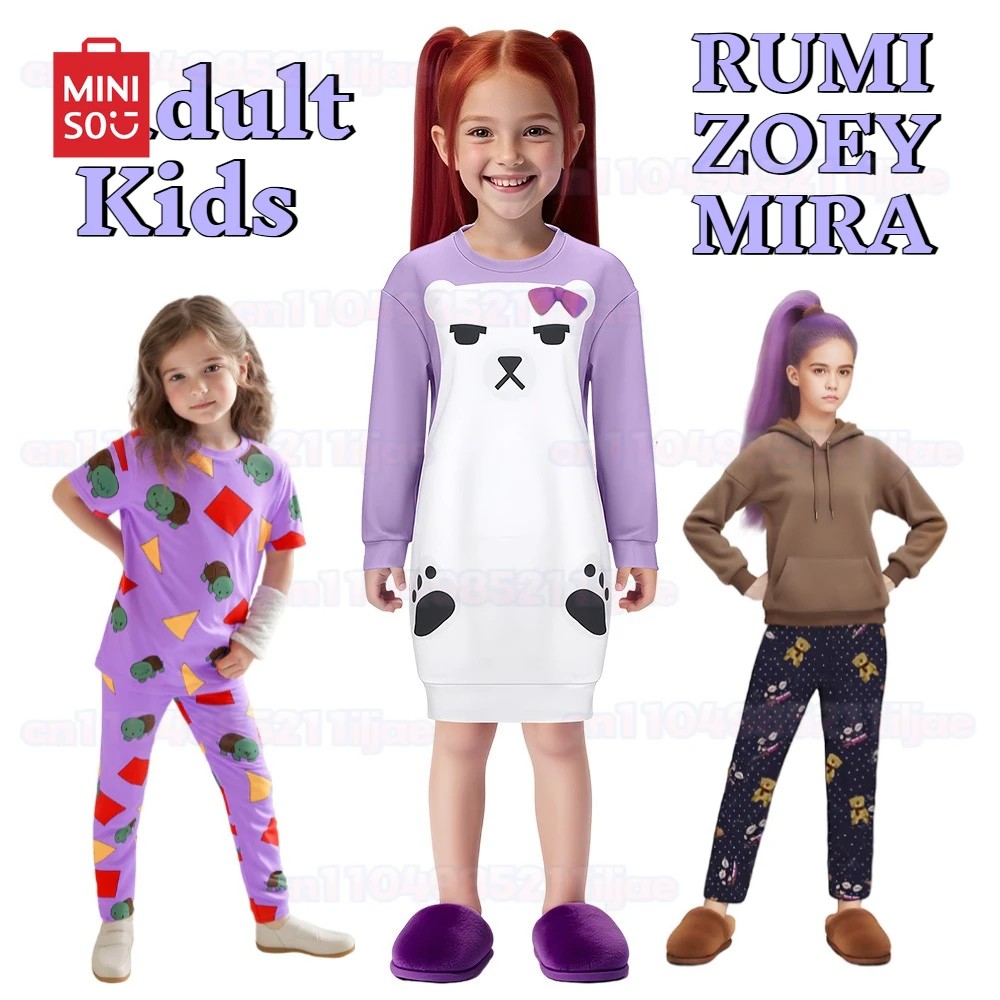 MINISO RUMI MIRA косплей охотник на демонов KPop Zoey косплей для детей одежда для сна для девочек пижамы костюм с героями мультфильмов наряды на Хэллоуин 
MINISO RUMI MIRA косплей охотник на демонов KPop Zoey косплей для детей одежда для сна для девочек пижамы костюм с героями мультфильмов наряды на Хэллоуин