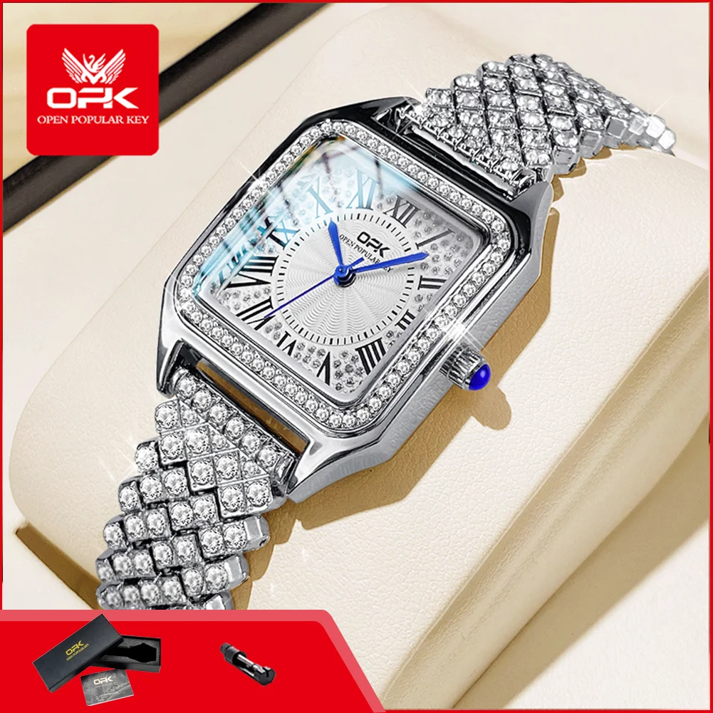 OPK 8619 Original Brand Women's Watches Full Diamond Roman Dial Waterproof Quartz Dress Elegant Luxury Ladies Wristwatch
OPK 8619 Original Brand Women's Watches Full Diamond Roman Dial Waterproof Quartz Dress Elegant Luxury Ladies Wristwatch