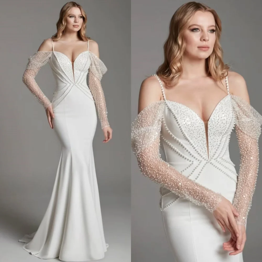 Customized Mermaid White Jersey Evening Dresses Classic Long Sleeves Homecoming Dresses Lace Up Back Special Occasion Gowns
Customized Mermaid White Jersey Evening Dresses Classic Long Sleeves Homecoming Dresses Lace Up Back Special Occasion Gowns