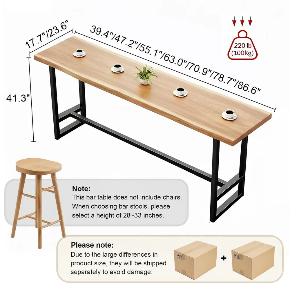Pine Bar Height Table, Live Edge Long Narrow Bar Table for Pub, 4087 L High Top Table with Metal Legs, Industrial Counter Heigh
Pine Bar Height Table, Live Edge Long Narrow Bar Table for Pub, 4087 L High Top Table with Metal Legs, Industrial Counter Heigh