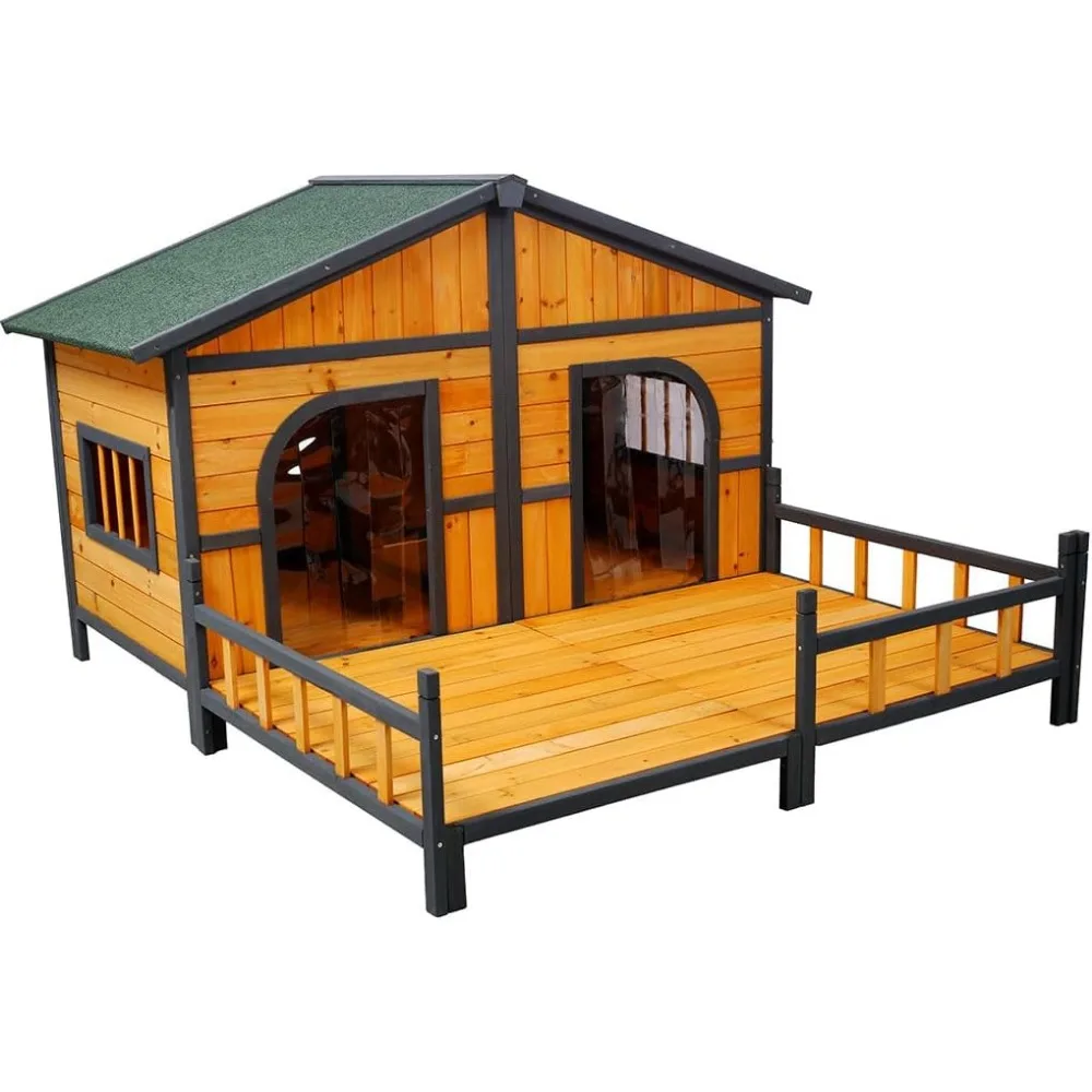 Extra Large Dog House for 2 Dogs, Outdoor Weatherproof Dog Kennel Outside with Elevated Floor and Porch, XL Doghouse Puppy Shelt
Extra Large Dog House for 2 Dogs, Outdoor Weatherproof Dog Kennel Outside with Elevated Floor and Porch, XL Doghouse Puppy Shelt