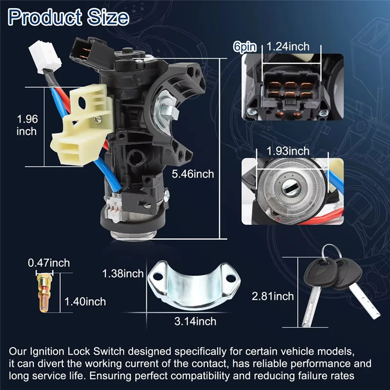 For Kia Soul EV 2014-2019 Compatible 8145034190 Ignition Switch Lock Assembly With 2 Keys Ignition Cylinder Lock
For Kia Soul EV 2014-2019 Compatible 8145034190 Ignition Switch Lock Assembly With 2 Keys Ignition Cylinder Lock