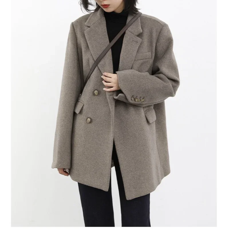 Women Wool Blend Coat Solid Mid Long Woolen Blazer Thick Warm Blouse Women's Overcoat Office Lady Tops Autumn Winter
Women Wool Blend Coat Solid Mid Long Woolen Blazer Thick Warm Blouse Women's Overcoat Office Lady Tops Autumn Winter