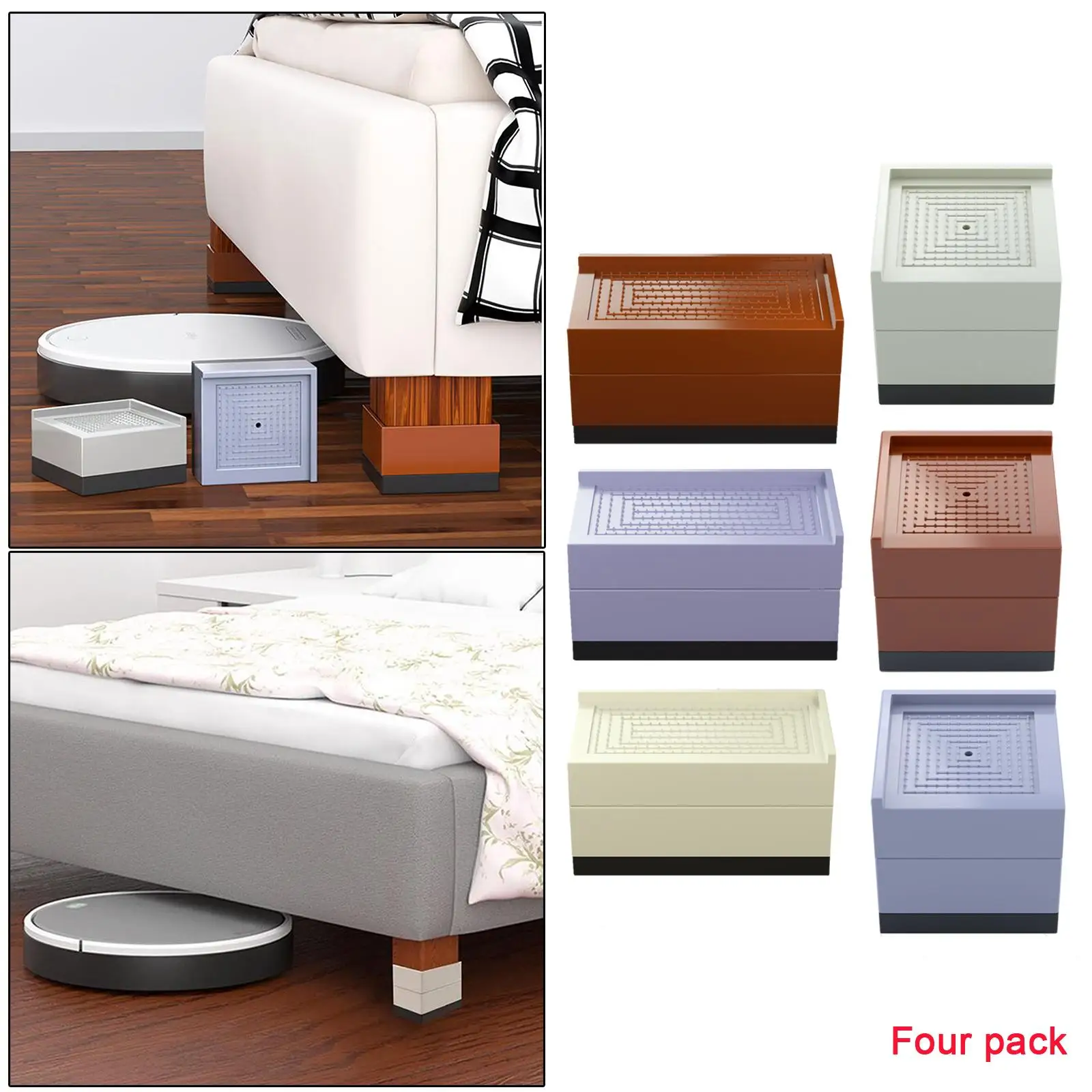 4 Pieces Square Bed Furniture Extenders Floor Feet Protectors Support
4 Pieces Square Bed Furniture Extenders Floor Feet Protectors Support