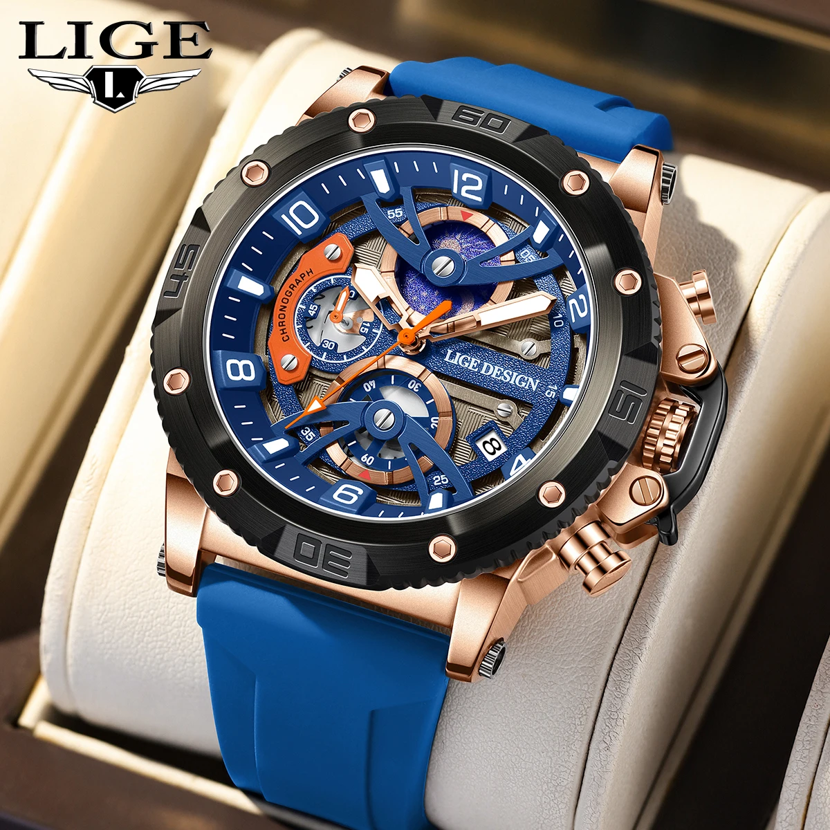 LIGE Men's Military Sport Watches Men Waterproof Fashion Blue Silicone Strap Wristwatch Man Luxury Top Brand Luminous Watch
LIGE Men's Military Sport Watches Men Waterproof Fashion Blue Silicone Strap Wristwatch Man Luxury Top Brand Luminous Watch