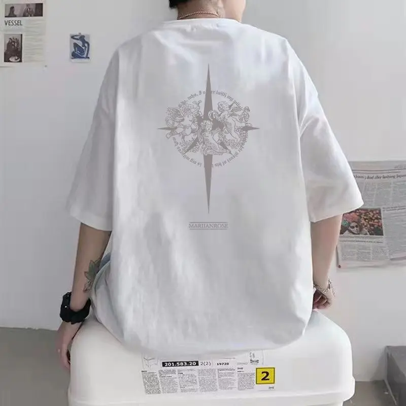 Korean creative design fashion printed short-sleeved T-shirt 2024 personalized versatile loose couple style college style top
Korean creative design fashion printed short-sleeved T-shirt 2024 personalized versatile loose couple style college style top