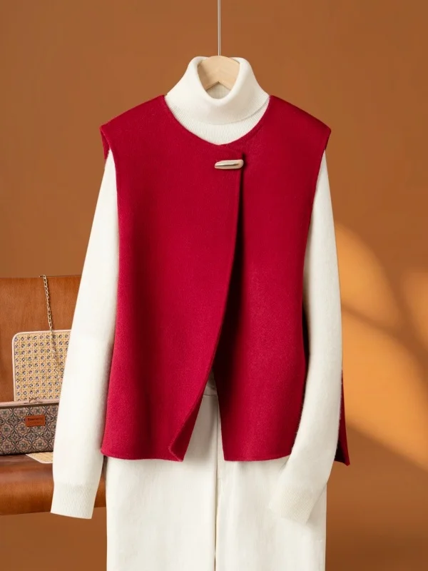 2026 Winter Women's round Ne Pure Woolen Vest Double-sided Woolen Coat Warm Casual Sle No-sve High-End Feeling Faion
2026 Winter Women's round Ne Pure Woolen Vest Double-sided Woolen Coat Warm Casual Sle No-sve High-End Feeling Faion