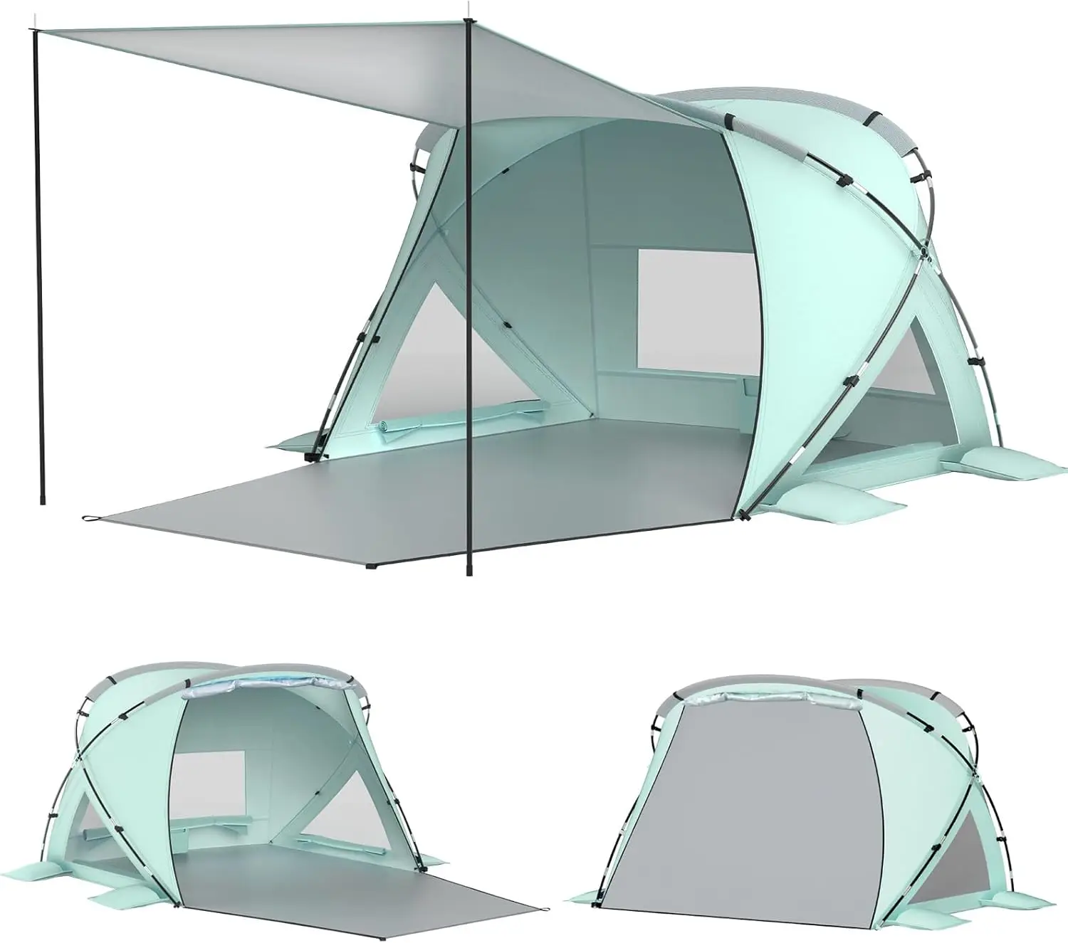 Beach Tent Sun Shelter with Canopy, 4-6 Person Pop Up, Easy Setup UPF 50+ UV Protection, Portable Lightweight Waterproof Cooler Family Beach Cabana Sun Shade - Green
Beach Tent Sun Shelter with Canopy, 4-6 Person Pop Up, Easy Setup UPF 50+ UV Protection, Portable Lightweight Waterproof Cooler Family Beach Cabana Sun Shade - Green