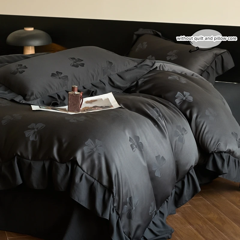 3pcs Black,White Duvet Cover Set (1*Duvet Cover + 2*Pillowcase, Without Core), Butterfly knot jacquard Bedding Set
3pcs Black,White Duvet Cover Set (1*Duvet Cover + 2*Pillowcase, Without Core), Butterfly knot jacquard Bedding Set