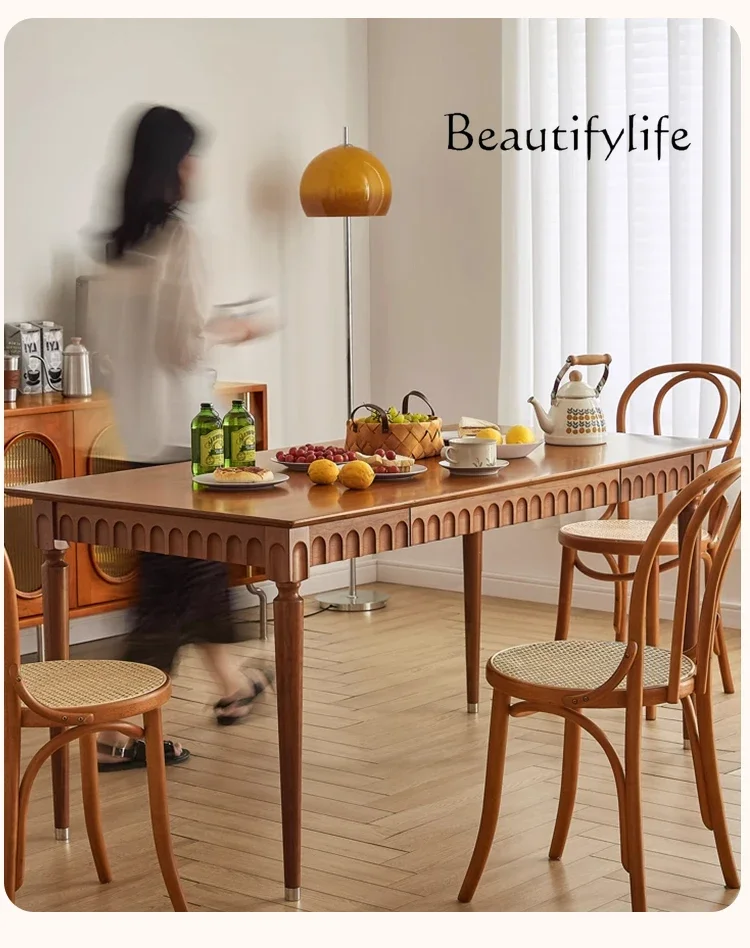 French Style Antique Cherrywood Retro Dining Table Desk Desk Home Log Style home accessories
French Style Antique Cherrywood Retro Dining Table Desk Desk Home Log Style home accessories