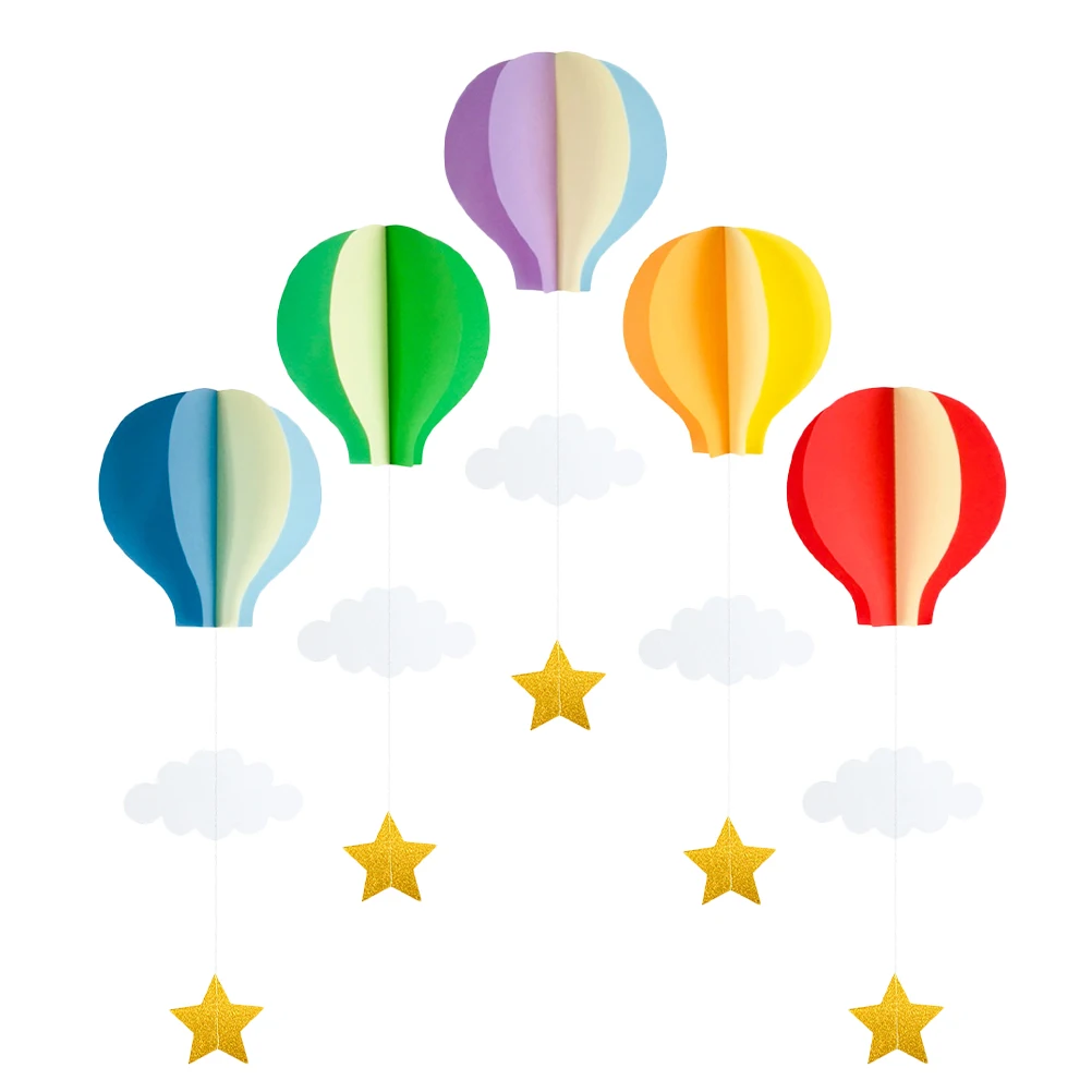 5Pcs Hot Air Balloon Cloud Hanging Decorations 3D Ceiling Ornaments for Birthday Baby Shower Wedding Holiday Party
5Pcs Hot Air Balloon Cloud Hanging Decorations 3D Ceiling Ornaments for Birthday Baby Shower Wedding Holiday Party