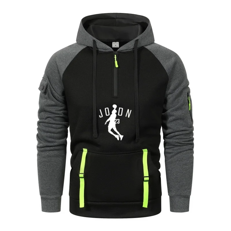 New men's sportswear, long-sleeved autumn and spring sweatshirt, street wear, zipper pocket drawstring, multi-functional top
New men's sportswear, long-sleeved autumn and spring sweatshirt, street wear, zipper pocket drawstring, multi-functional top