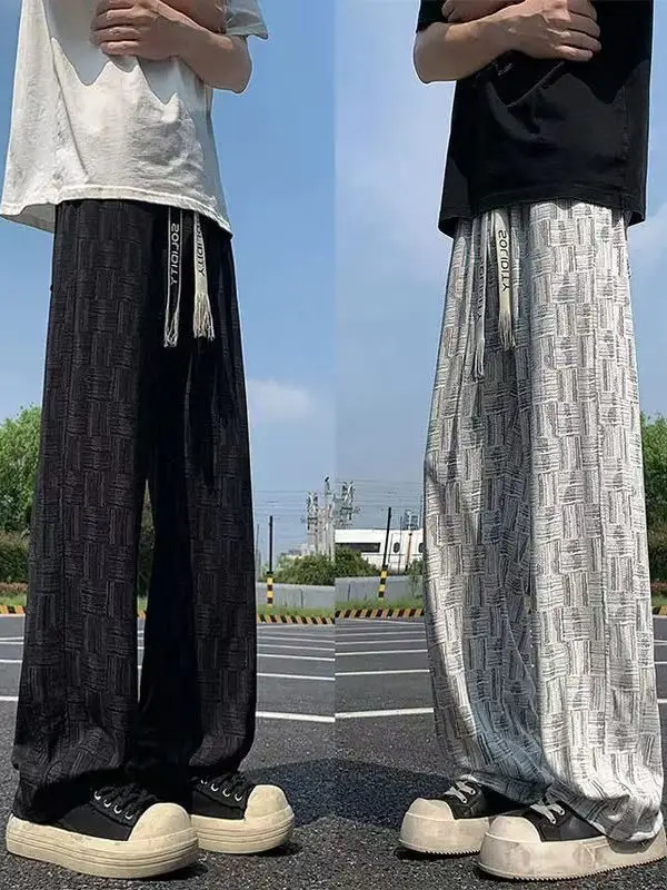 Summer Men's Loose Casual Pants Breathable Dyed Weave Ice Silk Straight Leg Trousers Comfortable Lightweight Polyester Fibre
Summer Men's Loose Casual Pants Breathable Dyed Weave Ice Silk Straight Leg Trousers Comfortable Lightweight Polyester Fibre