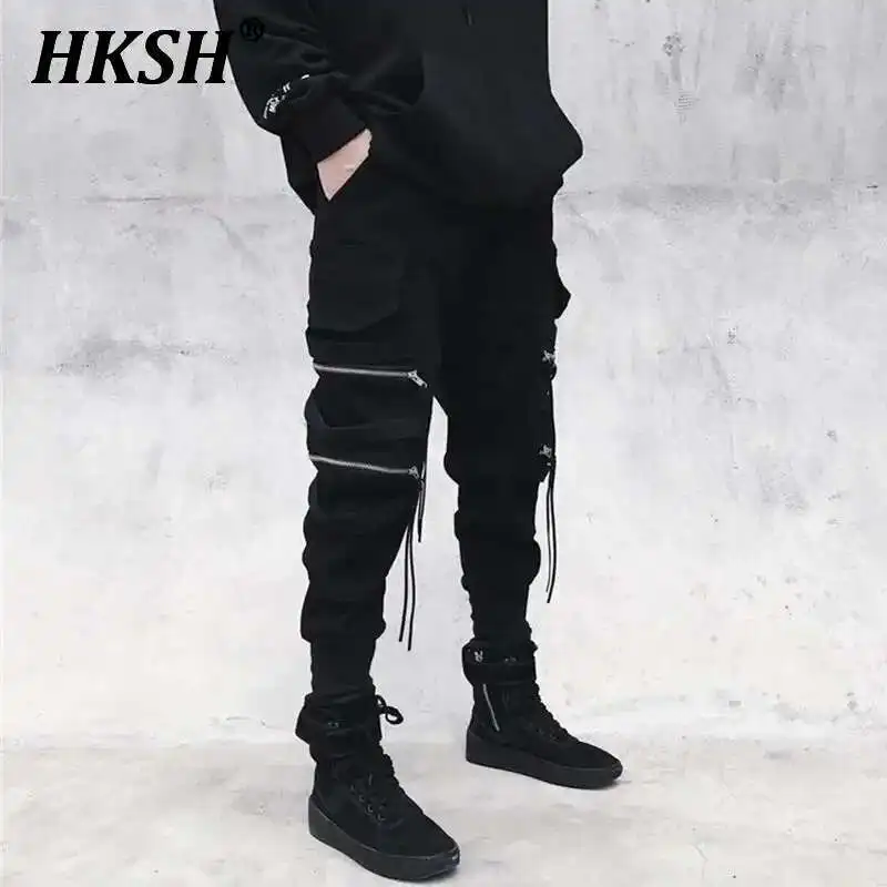 HKSH Spring New Overalls Men's Dark Punk Zipper Decorative Streamer Trendy Banded Leg Pencil Pants High Street Hip Hop HK0561
HKSH Spring New Overalls Men's Dark Punk Zipper Decorative Streamer Trendy Banded Leg Pencil Pants High Street Hip Hop HK0561