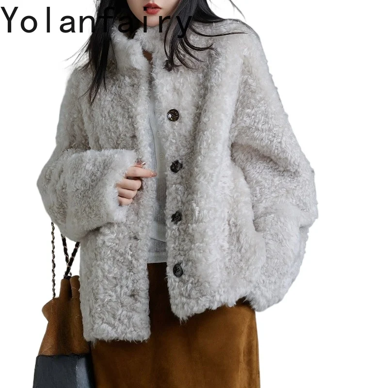 YOLANFAIRY Soft Natural Lamb Shearling Jacket Women Lxuury Winter Real Sheepskin Fur Coats Woman Warm Oversized Abrigos De Piel
YOLANFAIRY Soft Natural Lamb Shearling Jacket Women Lxuury Winter Real Sheepskin Fur Coats Woman Warm Oversized Abrigos De Piel