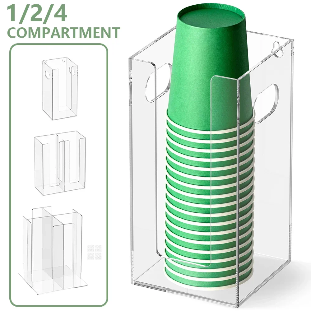 Держатель для хранения бумажных стаканчиков с 1/2/4 отделениями, акриловый прозрачный диспенсер для бумажных стаканчиков, вертикальный одноразовый держатель для стаканчиков для кухни
Держатель для хранения бумажных стаканчиков с 1/2/4 отделениями, акриловый прозрачный диспенсер для бумажных стаканчиков, вертикальный одноразовый держатель для стаканчиков для кухни