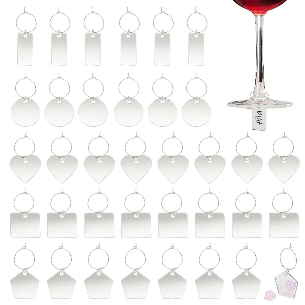 Acrylic Wine Glass Charms with Alloy Charms Brass Wine Glass Charms Ring Silver 50~58mm 50pcs/set
Acrylic Wine Glass Charms with Alloy Charms Brass Wine Glass Charms Ring Silver 50~58mm 50pcs/set