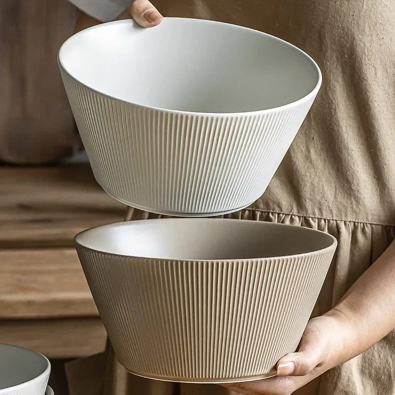 Suwen Series Vertical Pattern Matte Soup Practical Large Noodle Mao Xuewang Large Household Must-enter Vegetable Bowl
Suwen Series Vertical Pattern Matte Soup Practical Large Noodle Mao Xuewang Large Household Must-enter Vegetable Bowl