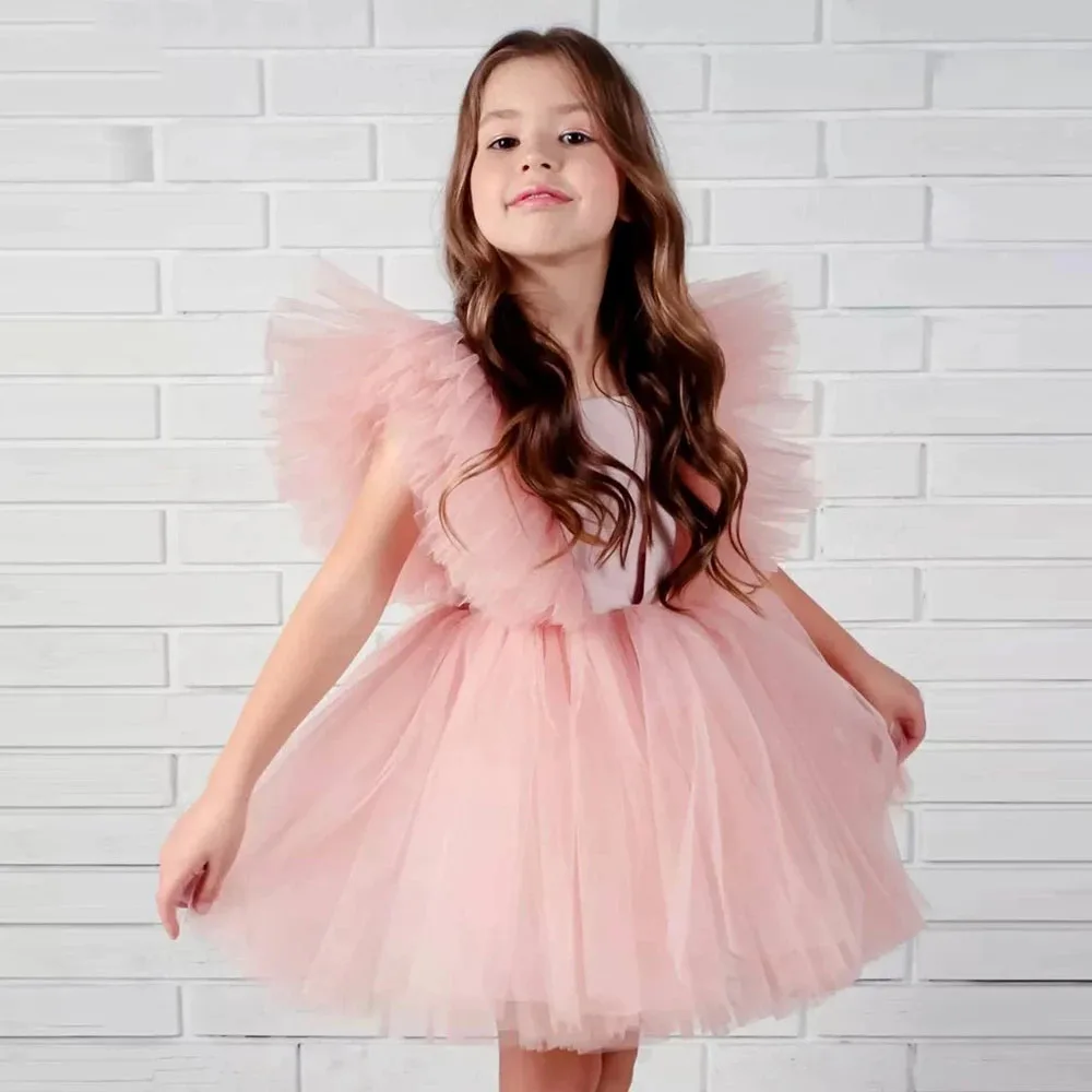 Customized Pink Flower Girl Dresses For Wedding Tulle Sleeveless Kids Birthday Party Evening Banquet First Communion Ball Gown
Customized Pink Flower Girl Dresses For Wedding Tulle Sleeveless Kids Birthday Party Evening Banquet First Communion Ball Gown