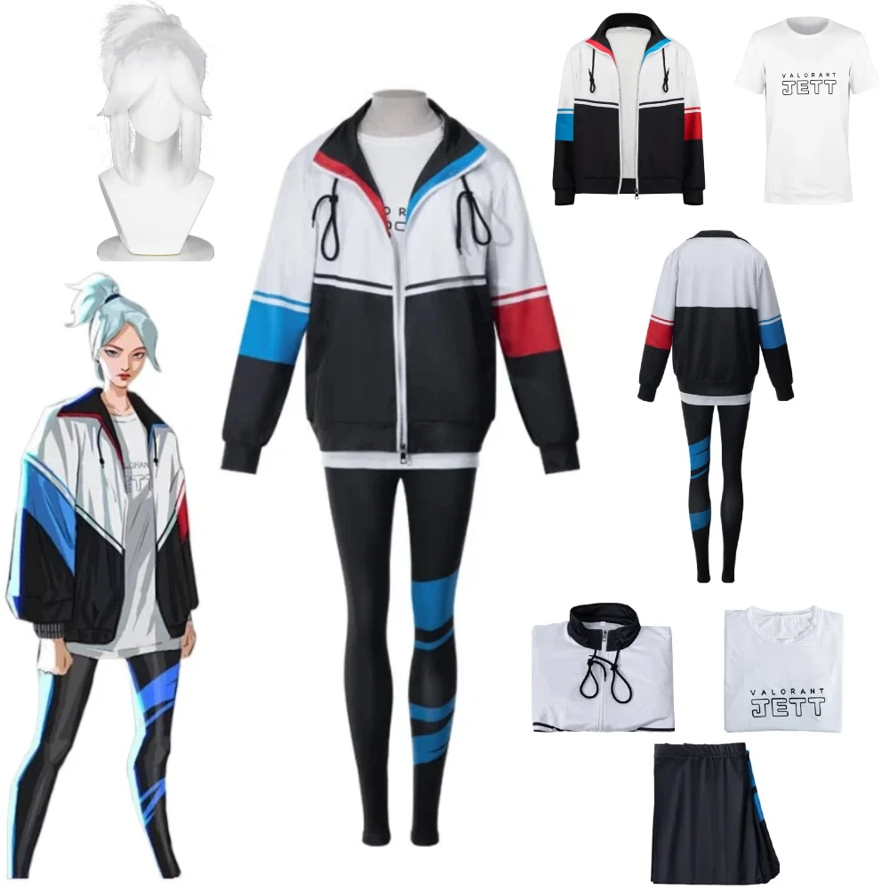 Hot Anime Valorant Jett Cosplay Costume Jacket T-shirt Baseball Coat Casual Streetwear Peripheral Outfit Halloween Spree Party
Hot Anime Valorant Jett Cosplay Costume Jacket T-shirt Baseball Coat Casual Streetwear Peripheral Outfit Halloween Spree Party