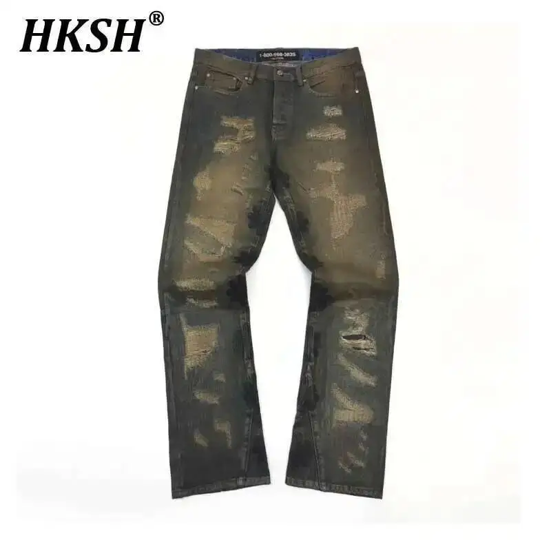 HKSH Spring Autumn New Men Tide Dark Punk Embroidered Corroded Washed Vintage Wax Coated Denim Pants Fashion Chic Jeans HK3992
HKSH Spring Autumn New Men Tide Dark Punk Embroidered Corroded Washed Vintage Wax Coated Denim Pants Fashion Chic Jeans HK3992