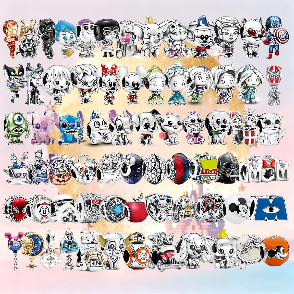 S925 sterling silver Disney character beaded jewelry, compatible with snake chain bracelets, a stylish gift for women.
S925 sterling silver Disney character beaded jewelry, compatible with snake chain bracelets, a stylish gift for women.