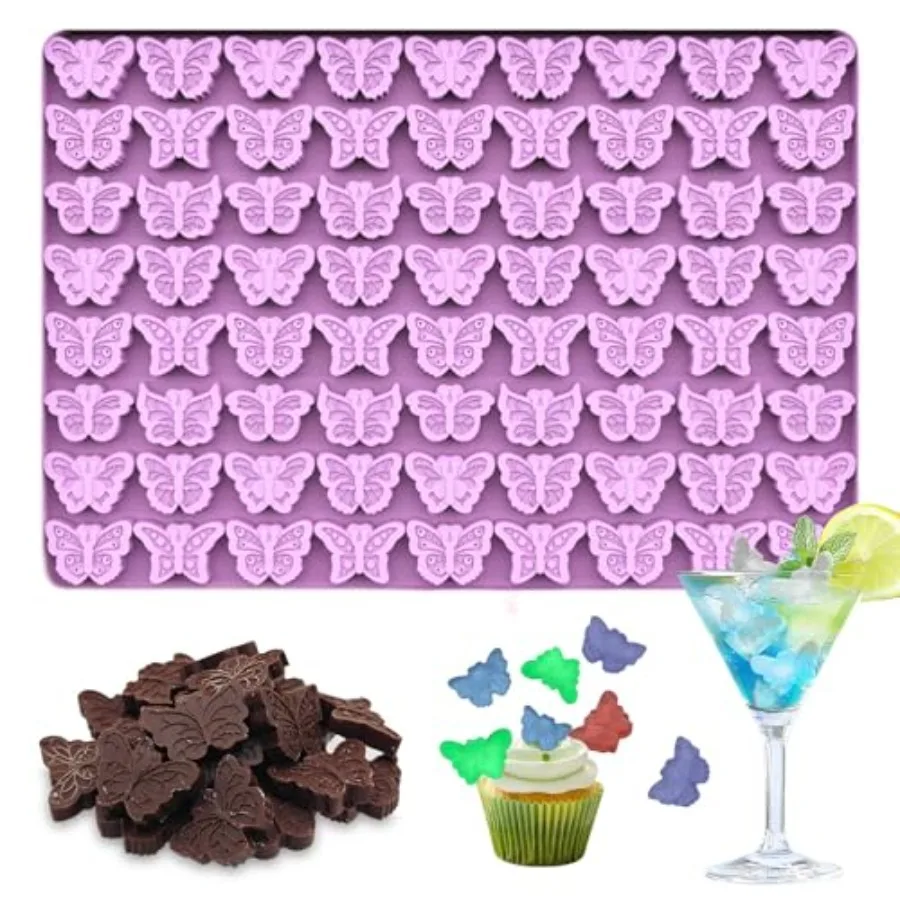 72 полости 3D силиконовые формы-бабочки для шоколадных жевательных тортов, масла, льда, лакомств для собак, мини-формы для воскового мыла из смолы Ca
72 полости 3D силиконовые формы-бабочки для шоколадных жевательных тортов, масла, льда, лакомств для собак, мини-формы для воскового мыла из смолы Ca