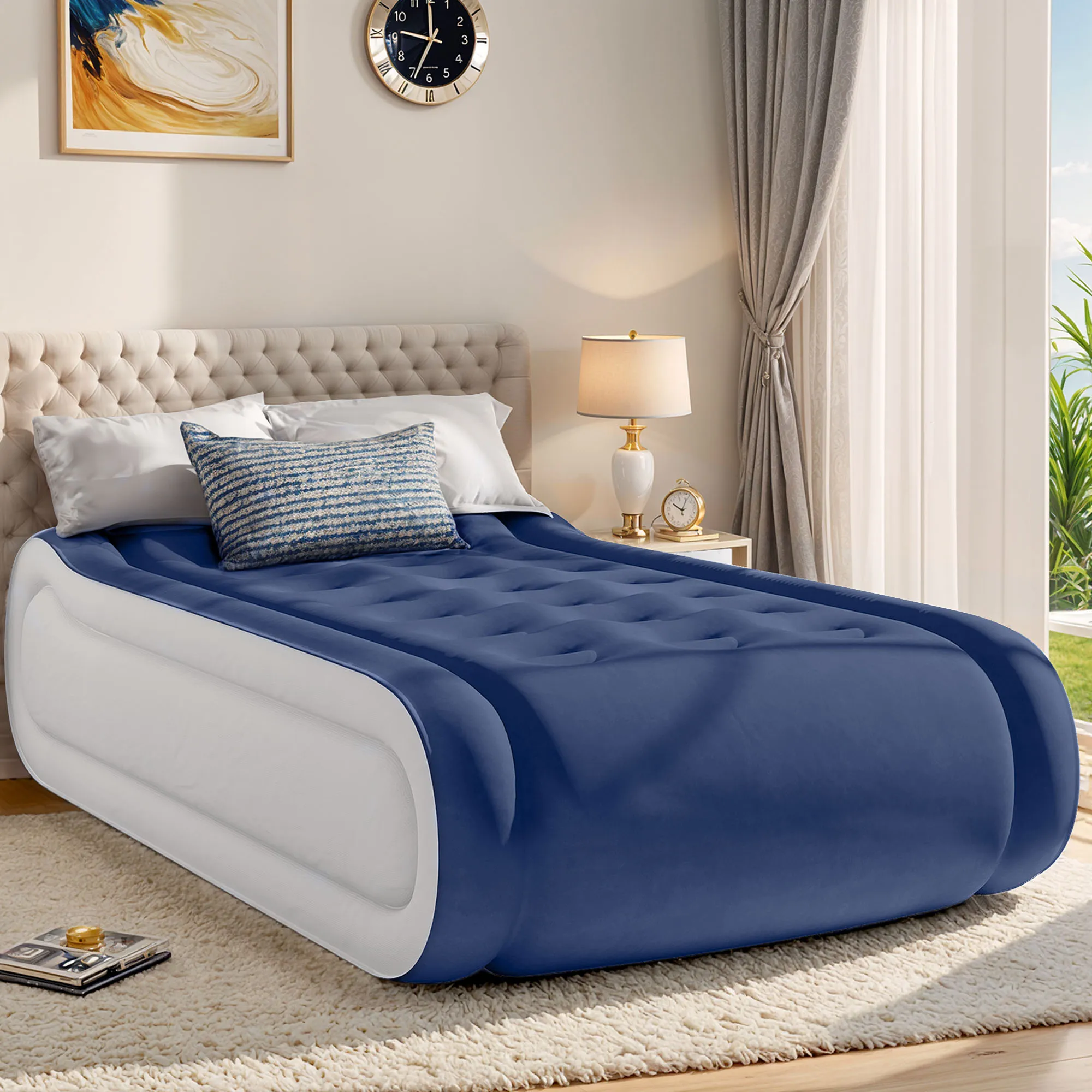 Twin Air Mattress,Luxurious Velvet Surface, Unsurpassed Body Support, Ergonomic Design with Integrated Pillow, Emergency Repair
Twin Air Mattress,Luxurious Velvet Surface, Unsurpassed Body Support, Ergonomic Design with Integrated Pillow, Emergency Repair