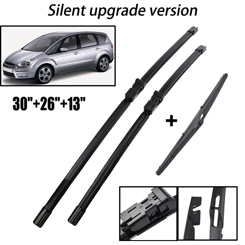 Front & Rear Wiper Blades Set For Ford S-Max Smax 2009 - 2015 Windshield Windscreen Window Brushes 30"+26"+13" Silent upgrade
Front & Rear Wiper Blades Set For Ford S-Max Smax 2009 - 2015 Windshield Windscreen Window Brushes 30"+26"+13" Silent upgrade