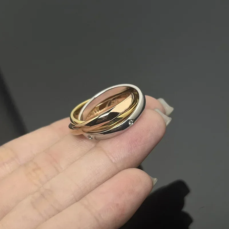 2025 New 925 Sterling Silver Diamond Tri Color Ring for Men and Women, Luxury Jewelry, Fashion Wedding Party Gifts for Couples
2025 New 925 Sterling Silver Diamond Tri Color Ring for Men and Women, Luxury Jewelry, Fashion Wedding Party Gifts for Couples