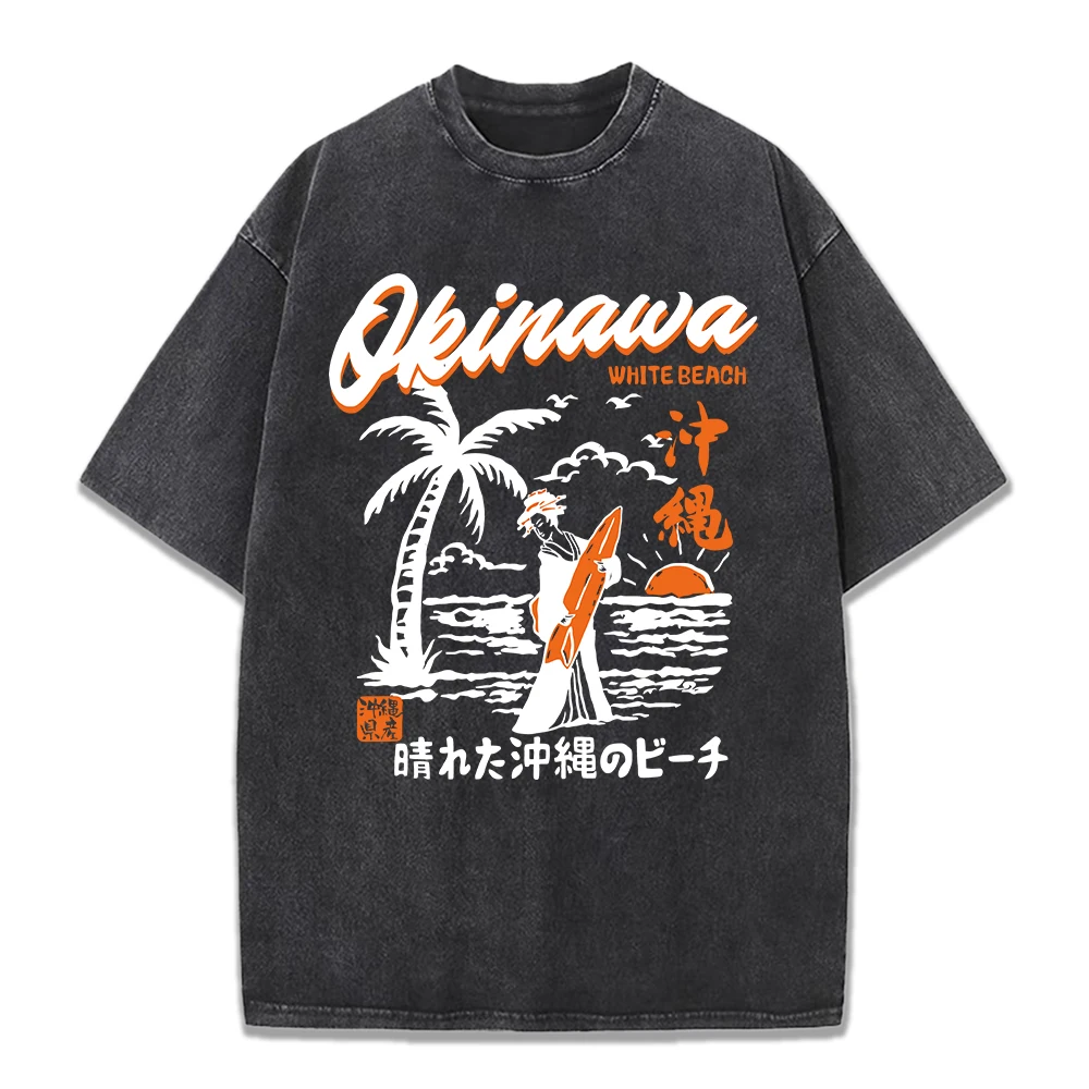 Okinawa, белые пляжные принты, стираные футболки, женские хлопковые топы, удобная уличная одежда с круглым вырезом, летняя женская одежда
Okinawa, белые пляжные принты, стираные футболки, женские хлопковые топы, удобная уличная одежда с круглым вырезом, летняя женская одежда