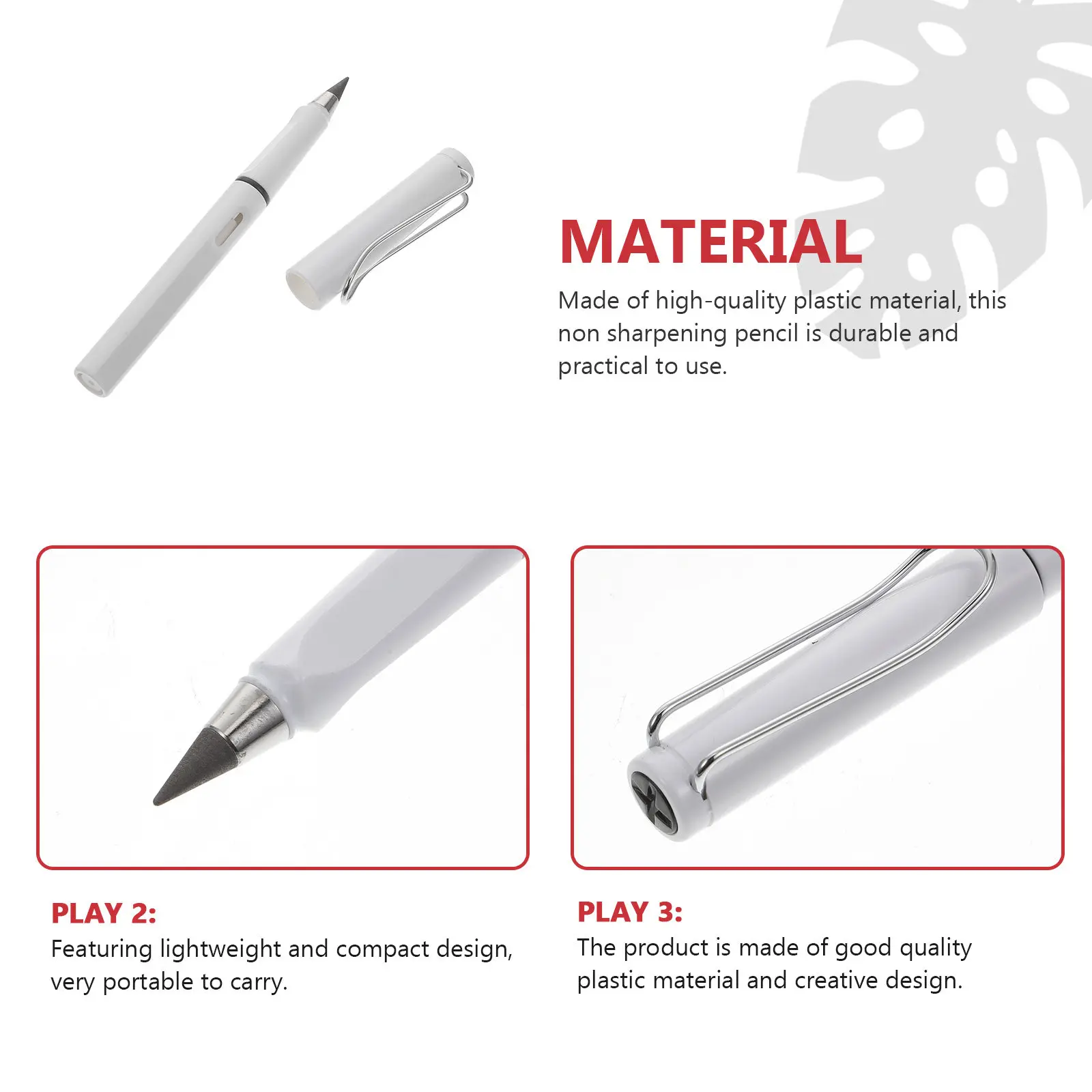 Набор из 6 пластиковых карандашей без заточки, без чернил, компактный дизайн, для рисования, письма, каллиграфии, скетчинга, портативный, для творчества
Набор из 6 пластиковых карандашей без заточки, без чернил, компактный дизайн, для рисования, письма, каллиграфии, скетчинга, портативный, для творчества