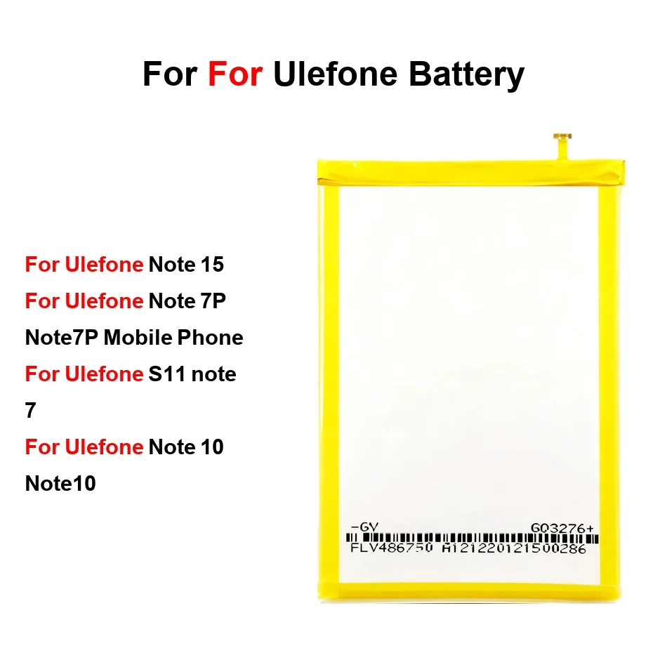 Mobile Phone Battery Long Lasting NOTE15 0-4000mAh For Ulefone S11 7 Note 7 7P 10 15
Mobile Phone Battery Long Lasting NOTE15 0-4000mAh For Ulefone S11 7 Note 7 7P 10 15
