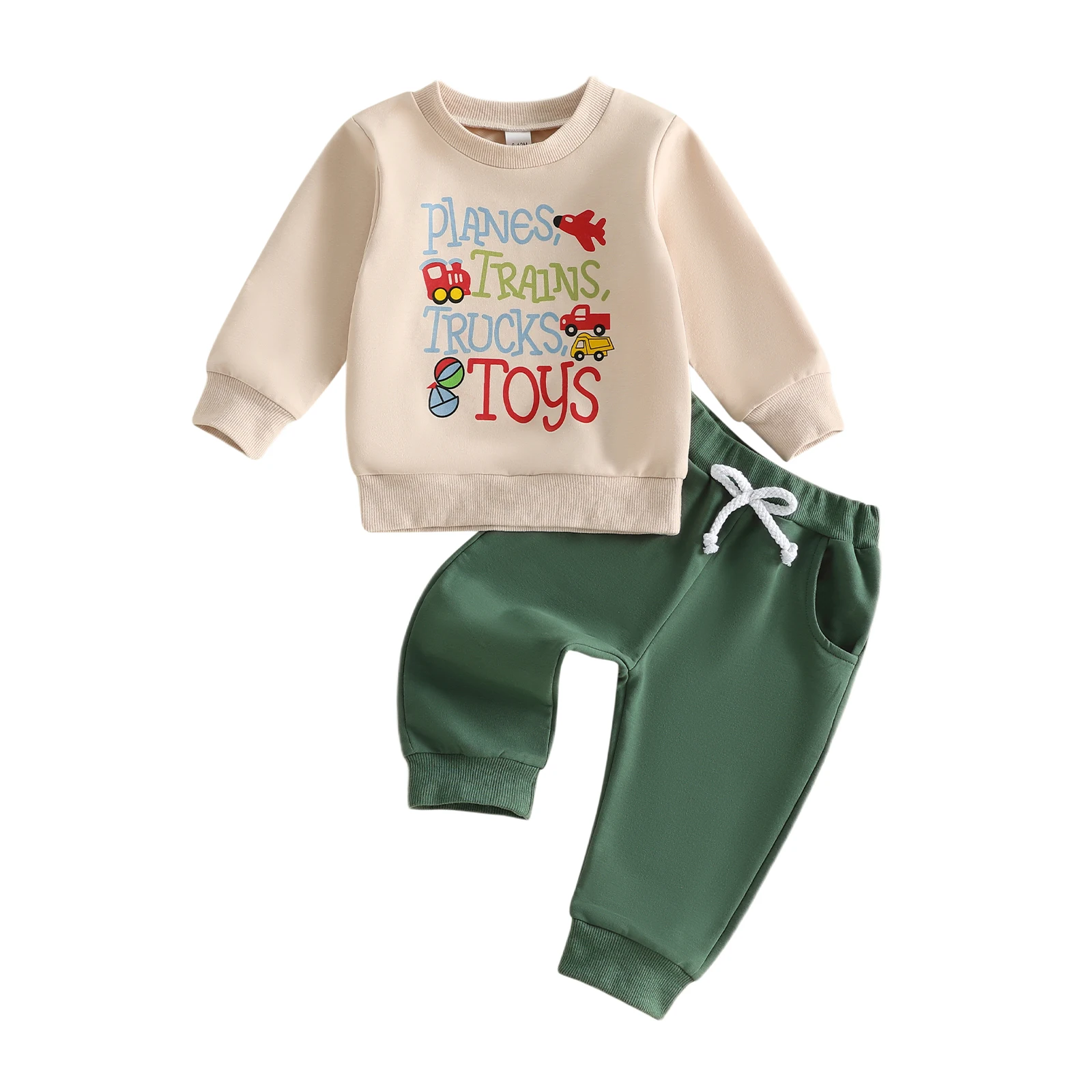 Toddler Boys Fall Outfits Letter Transport Graphics Crew Neck Long Sleeve Sweatshirt and Drawstring Jogger Pants 2 Piece Set
Toddler Boys Fall Outfits Letter Transport Graphics Crew Neck Long Sleeve Sweatshirt and Drawstring Jogger Pants 2 Piece Set