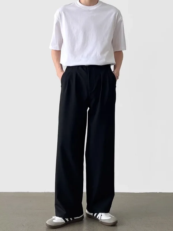 Loose Straight Leg Men's Casual Pants High Waist Elastic Waist Wide Leg Faionable Urban Sle Summer Long Trousers
Loose Straight Leg Men's Casual Pants High Waist Elastic Waist Wide Leg Faionable Urban Sle Summer Long Trousers