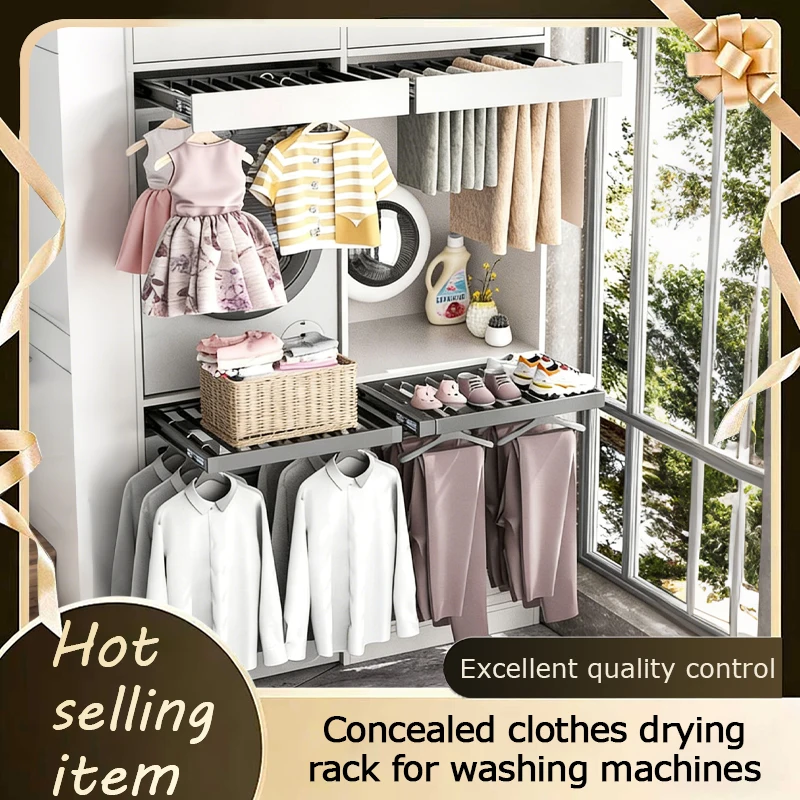Hidden Retractable Clothes Drying Rack Pullout Pants Rack Multi Drawer Basket For Wash Dryer Top Built In Closet With Slide Rail
Hidden Retractable Clothes Drying Rack Pullout Pants Rack Multi Drawer Basket For Wash Dryer Top Built In Closet With Slide Rail