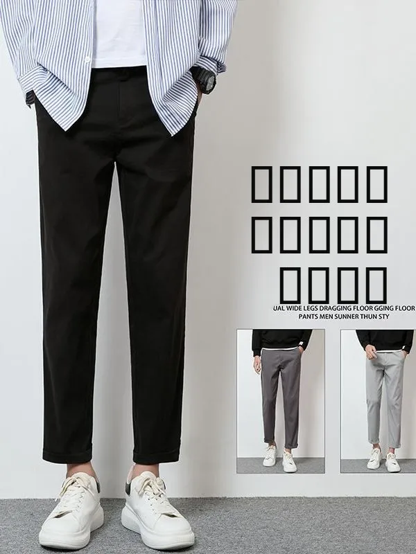 Корейские мужские повседневные брюки Slim Fit из чистого хлопка, укороченные, модные, весенне-осенние, в стиле кэжуал
Корейские мужские повседневные брюки Slim Fit из чистого хлопка, укороченные, модные, весенне-осенние, в стиле кэжуал