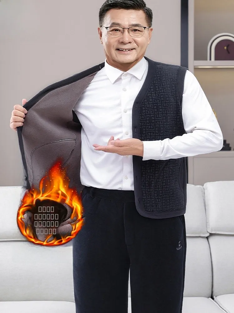 Thiened Fce Vest for Middle-Aged And ly Men Winter Warm Cotton oulder Warmer V-Ne Single Button Closure C...
Thiened Fce Vest for Middle-Aged And ly Men Winter Warm Cotton oulder Warmer V-Ne Single Button Closure C...