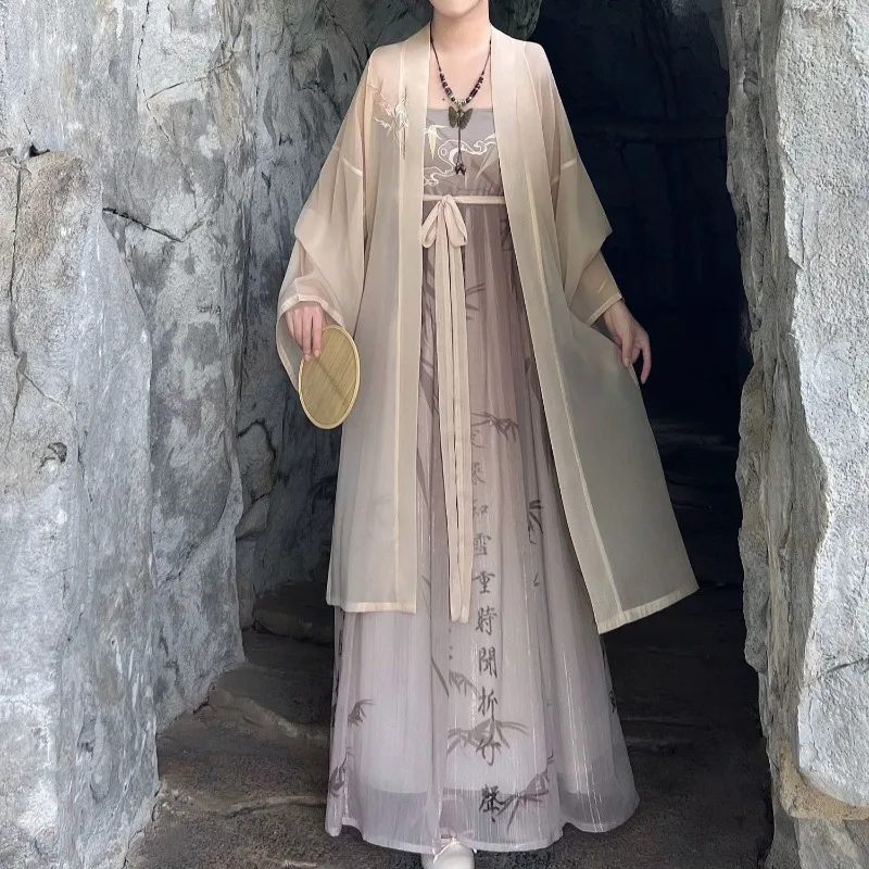 Chinese Ancient Hanfu Women Party Outfit Summer Printed Modern Yellow Brown Top Song Dynasty Pleated Skirt Hanfu Princess Dress
Chinese Ancient Hanfu Women Party Outfit Summer Printed Modern Yellow Brown Top Song Dynasty Pleated Skirt Hanfu Princess Dress