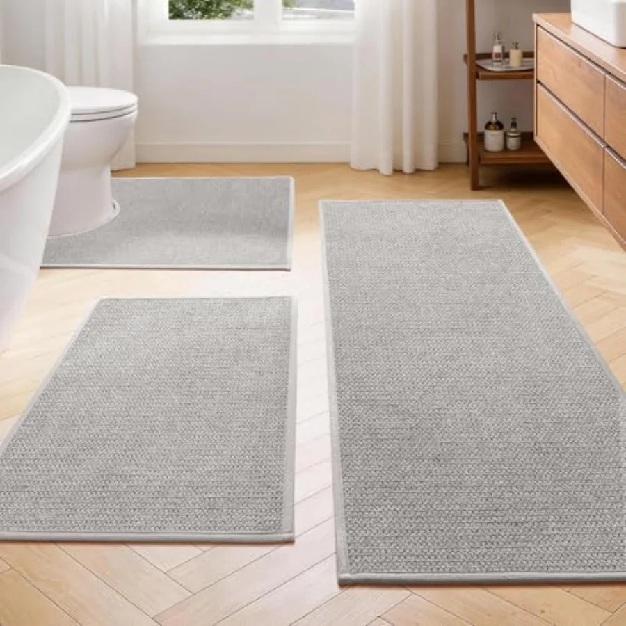 Gray Bathroom Rugs Sets 3 Pcs, Quick Dry Thin Bath Mat with Toilet Rug, Non Slip Absorbent Machine Washable, Bath Runner Rugs f
Gray Bathroom Rugs Sets 3 Pcs, Quick Dry Thin Bath Mat with Toilet Rug, Non Slip Absorbent Machine Washable, Bath Runner Rugs f