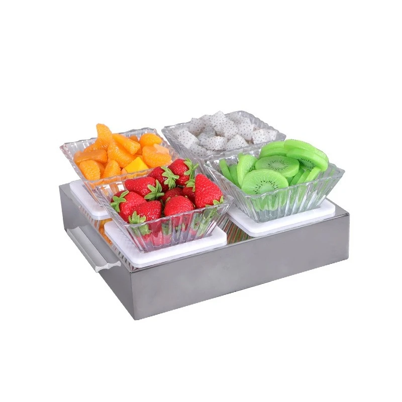 Nightclub preparation single luminous fruit plate stainless steel grids zero snacks 
Nightclub preparation single luminous fruit plate stainless steel grids zero snacks