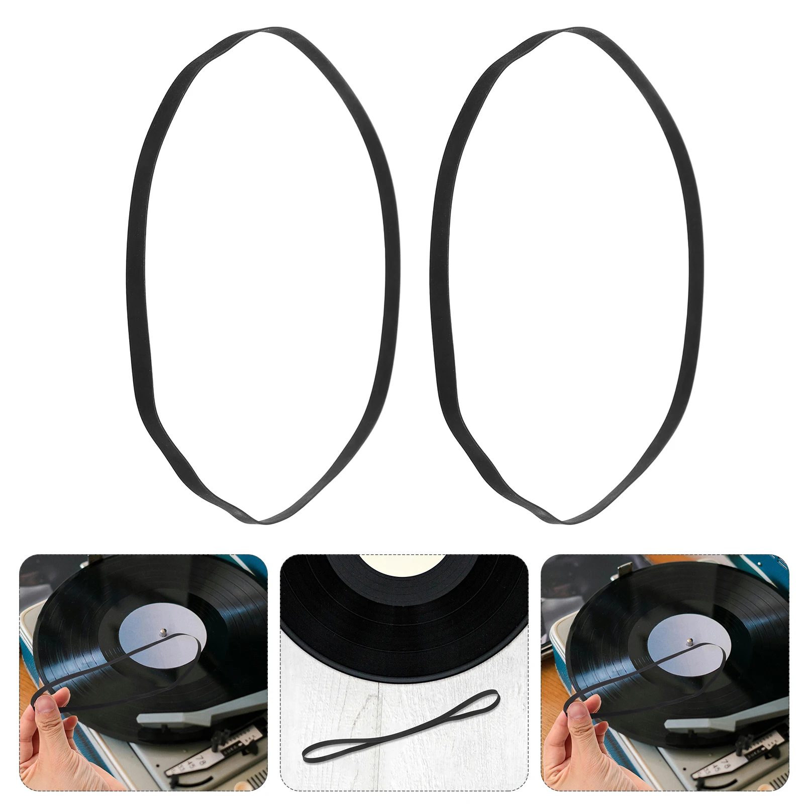 2 Pcs Black Rubber Turntable Belt Drive Replacement for Record Player Cassette Accessories Sturdy Smooth Transmission Easy
2 Pcs Black Rubber Turntable Belt Drive Replacement for Record Player Cassette Accessories Sturdy Smooth Transmission Easy
