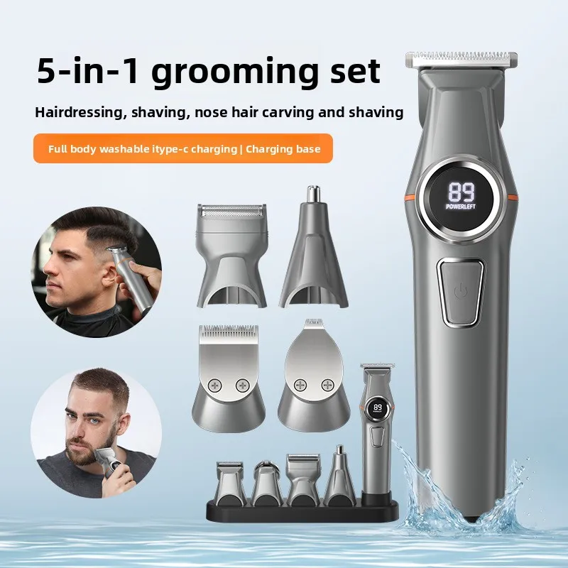 Машинка для стрижки волос 5-в-1, двухскоростная мужская моющаяся электрическая машинка для стрижки всего тела, парикмахерская, специальная электрическая машинка для стрижки артефактов
Машинка для стрижки волос 5-в-1, двухскоростная мужская моющаяся электрическая машинка для стрижки всего тела, парикмахерская, специальная электрическая машинка для стрижки артефактов