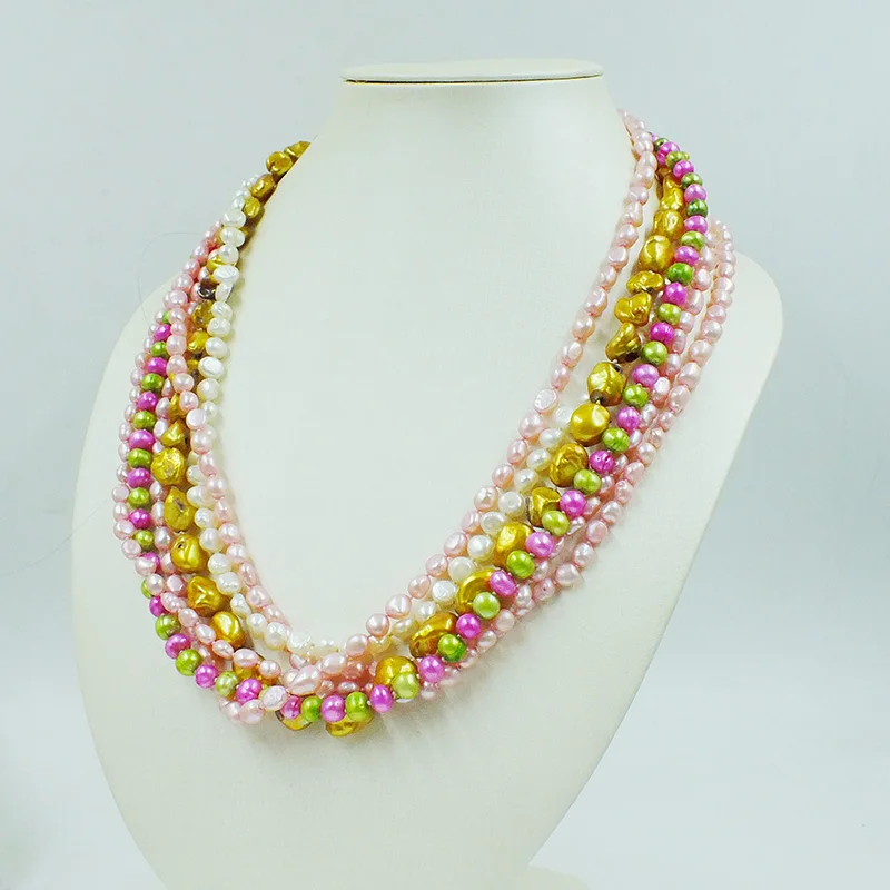 Fashion. Classic 6-strand natural Baroque pearl necklace. Ladies' Party Jewelry 22 "
Fashion. Classic 6-strand natural Baroque pearl necklace. Ladies' Party Jewelry 22 "