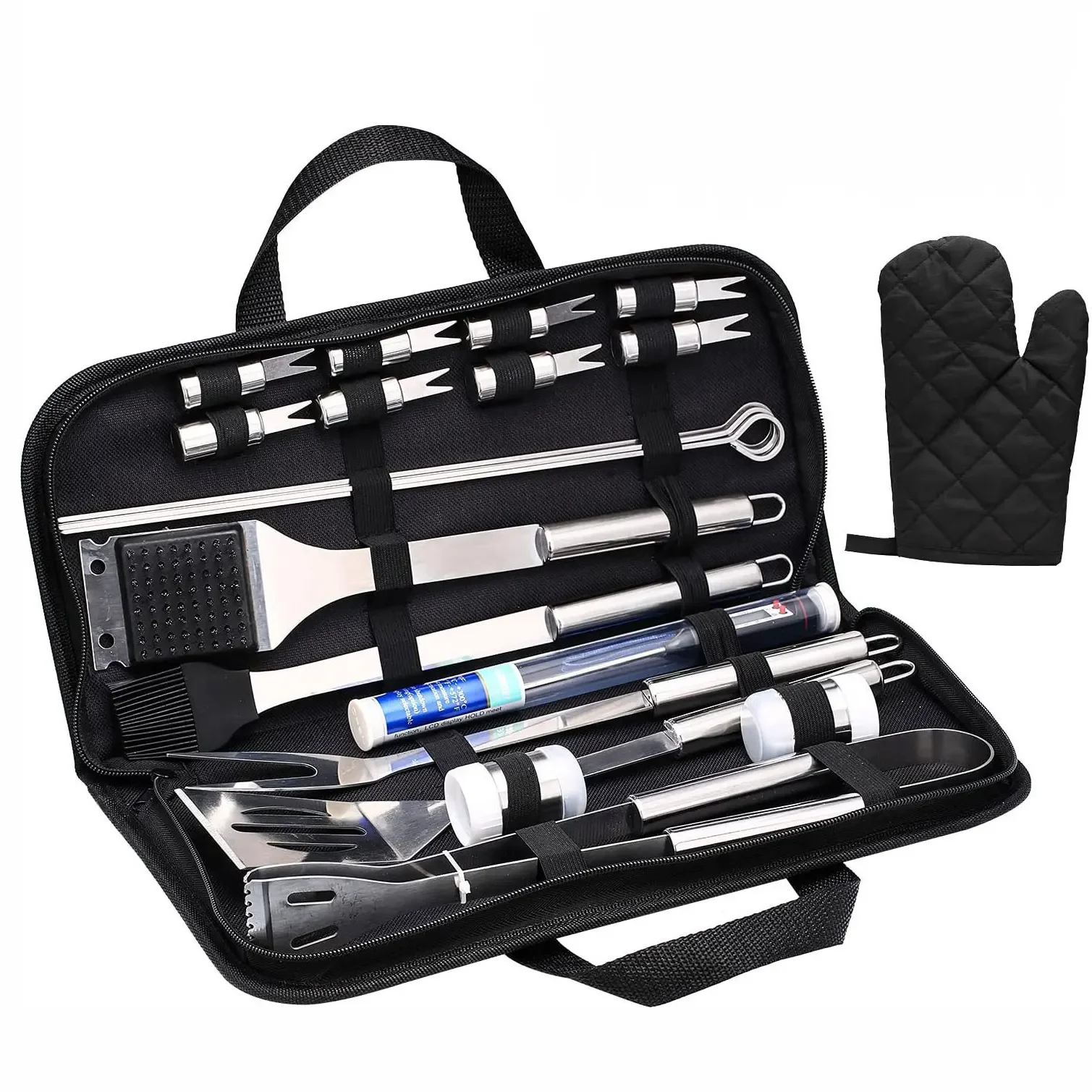 BBQ Tool Set, Portable Oxford Bag, Grilling Utensils, Stainless Steel Grill, Spatula Brush, Outdoor Barbecue Accessories
BBQ Tool Set, Portable Oxford Bag, Grilling Utensils, Stainless Steel Grill, Spatula Brush, Outdoor Barbecue Accessories