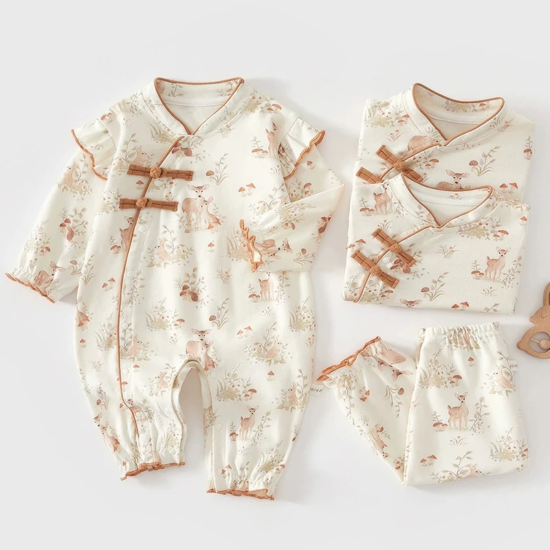 2025 Spring Autumn Newborn Girls Clothes Chinese Style Cute Flowers Print Long Sleeve Cotton Jumpsuits Rompers Baby Stuff BC1624
2025 Spring Autumn Newborn Girls Clothes Chinese Style Cute Flowers Print Long Sleeve Cotton Jumpsuits Rompers Baby Stuff BC1624